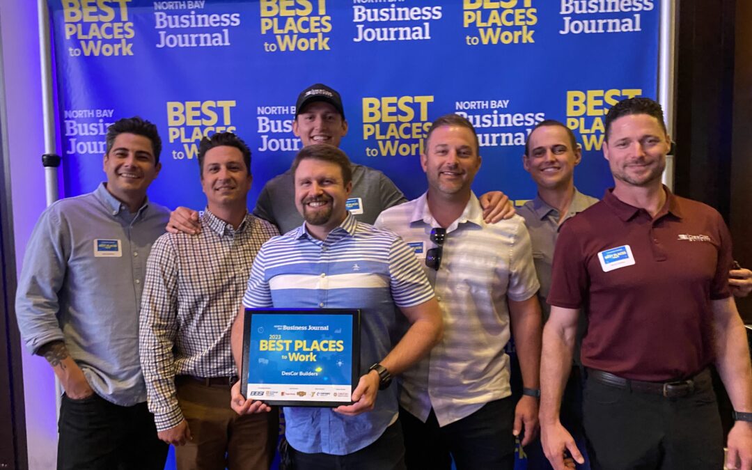 DesCor Builders recognized as a Best Place To Work in the North Bay